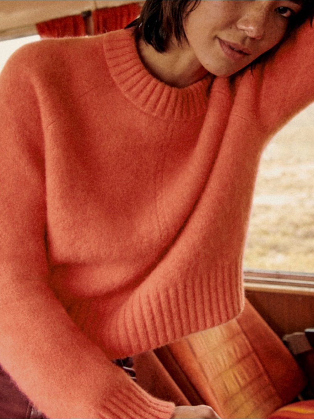 Sézane Sama Jumper Sweater in Pomelo in Medium- Fits more like Small